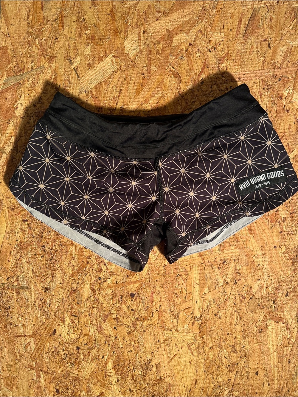 HVIII Brand Goods Black Geometric Women's Athletic Running Booty Shorts